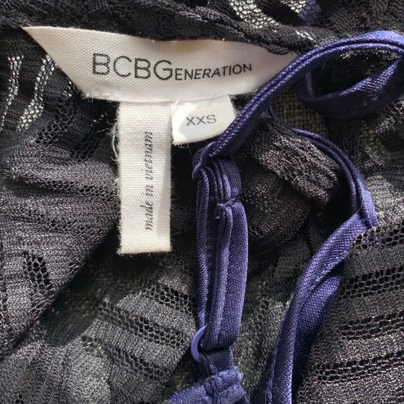 BCBGeneration Black Maxi Dress with Navy Blue Slip - Picture 5 of 6